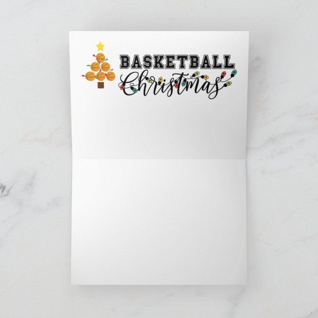 Tarjeta Navidades de baloncesto con Santa Claus (Interior)