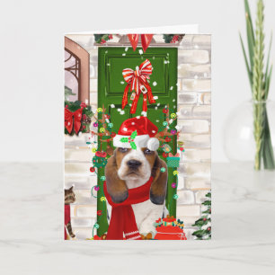 Tarjeta Navidades de Basset Hound