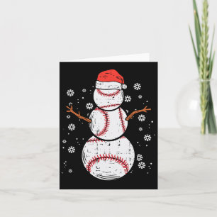 Tarjeta Navidades de beisbol Snowman  Deportivos Hombres W