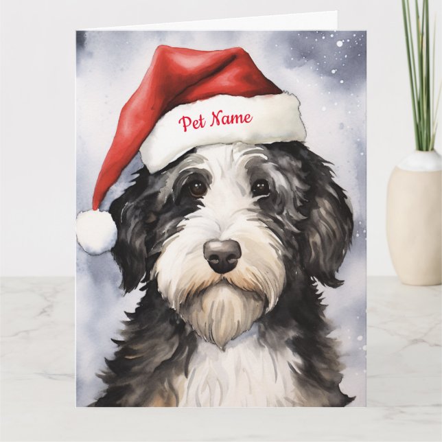 Tarjeta Navidades de Bernedoodle Personalizados (Anverso)