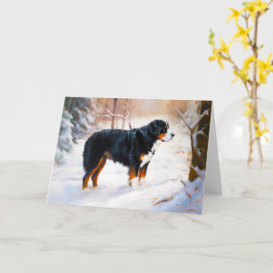 Tarjeta Navidades de Bernese Mountain Let It Snow