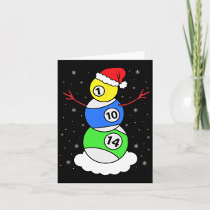 Tarjeta Navidades de billar Snowman Shirt Pool Jugador de 