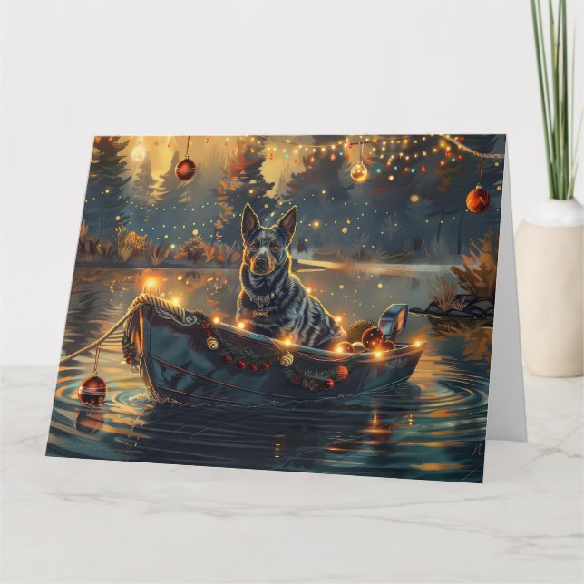 Tarjeta Navidades de Blue Heeler (Anverso)