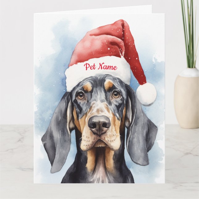 Tarjeta Navidades de Bluetick Coonhound Personalizados (Anverso)