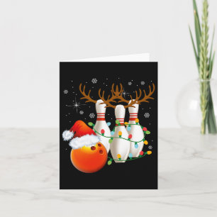 Tarjeta Navidades de Bowling Gifts Bowling Santa Hat Chris