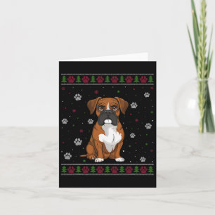 Tarjeta Navidades de Boxeo Sweater Xmas Mascota Animal Dog
