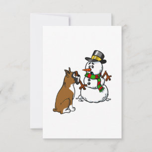 Tarjeta Navidades de Boxer Dog Snowman