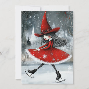 Tarjeta Navidades de brujería roja