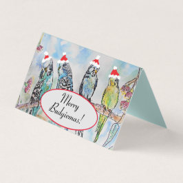 Tarjeta Navidades de Budgerigar Budgies Bird