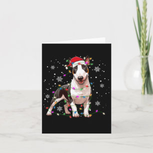 Tarjeta Navidades de Bull Terrier Sweater Dog Xmas Luces T
