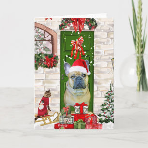 Tarjeta Navidades de Bulldog de Francia