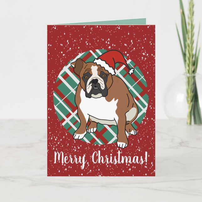 Tarjeta Navidades de Bulldog de Inglaterra (Anverso)