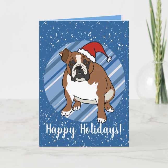 Tarjeta Navidades de Bulldog de Inglaterra (Anverso)