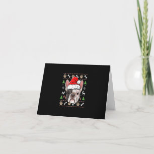 Tarjeta navidades de bulldog francés perro santa con regal