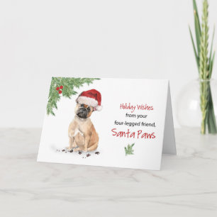 Tarjeta Navidades de Bulldog franceses de perro en el grac