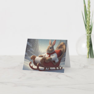 Tarjeta Navidades de Bunny Sleigh Ride