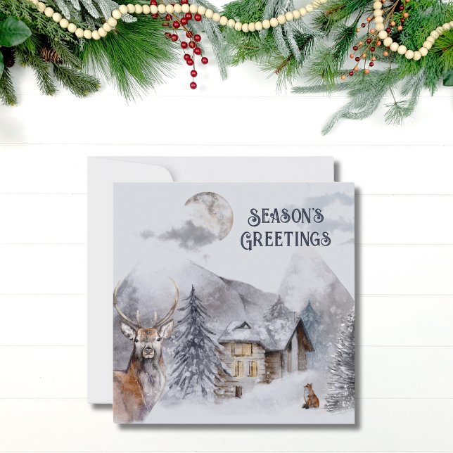 Tarjeta Navidades de Business Corporate Seasons Greetings (Business Corporate Elegant Small Holiday Christmas Card)