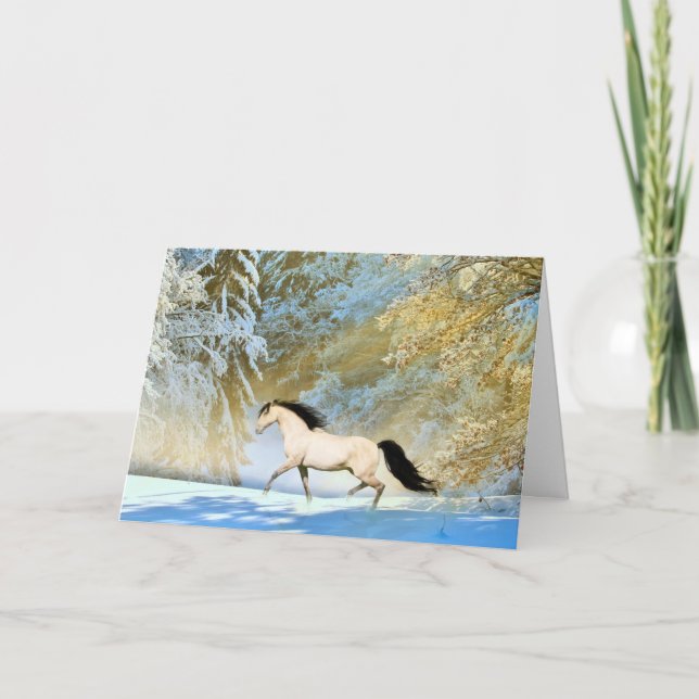 Tarjeta Navidades de caballo de piel de gallina (Anverso)