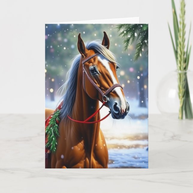 Tarjeta Navidades de caballos (Anverso)