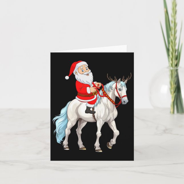 Tarjeta Navidades de caballos de los renos de estilo navid (Anverso)