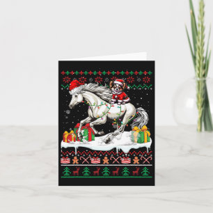 Tarjeta Navidades de caballos de Santa Chihuahua