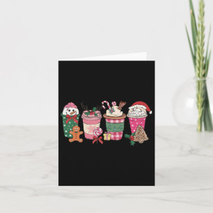 Tarjeta Navidades de café Gingerbread Mujeres Rosa Latte C
