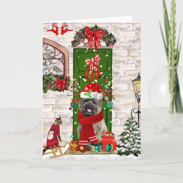 Tarjeta Navidades de Cairn Terrier Dog (Anverso)