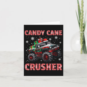 Tarjeta Navidades de Camión Monstruo de Navidad Candy Cane
