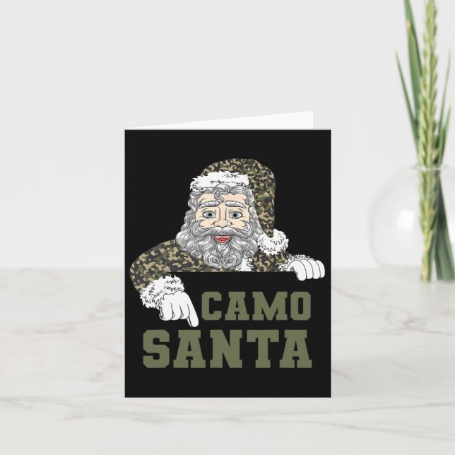 Tarjeta Navidades de camoflage cazando a mi ejército en Sa (Anverso)