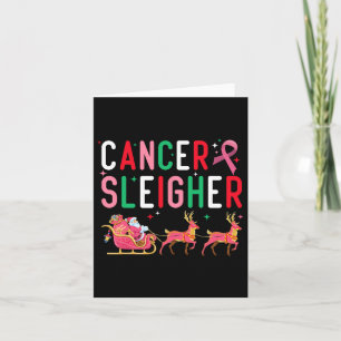Tarjeta Navidades de cáncer de mama Cinta rosa Santa Sleig