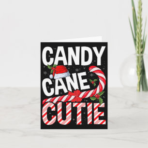 Tarjeta Navidades de Candy Cane Cutie Noches Mujeres Chica