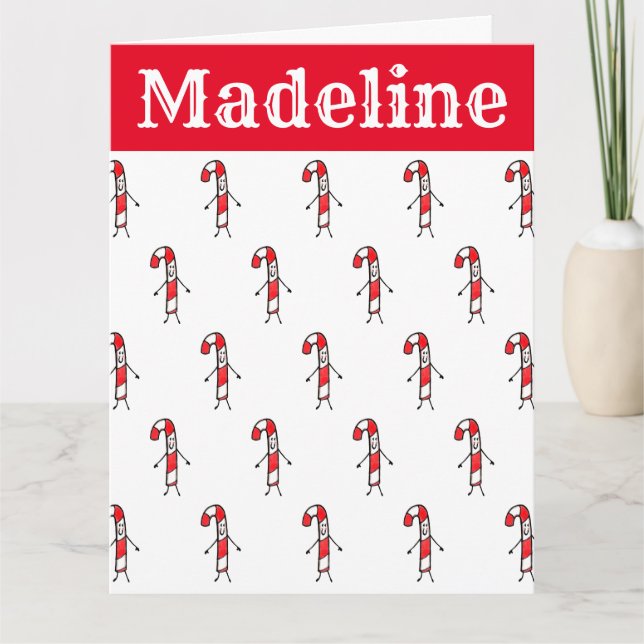 Tarjeta Navidades de Candy Cane personalizados (Anverso)