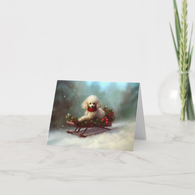 Tarjeta Navidades de carne de perro en invierno (Anverso)