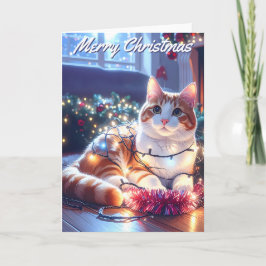 Tarjeta Navidades de Cat & Fairy Lights