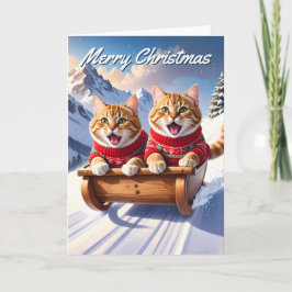 Tarjeta Navidades de Cats Sled Ride