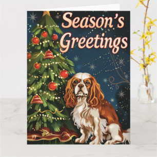 Tarjeta Navidades de Cavalier King Charles Spaniel