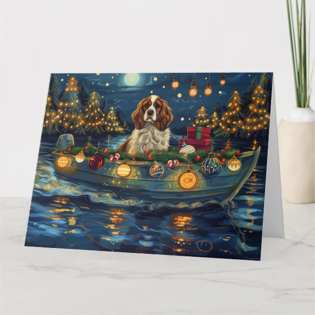 Tarjeta Navidades de Cavalier King Charles Voyage (Anverso)