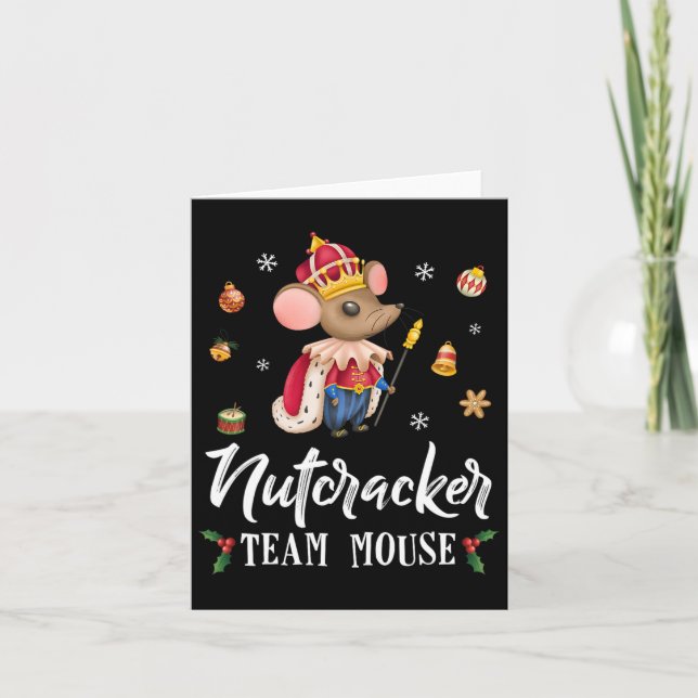 Tarjeta Navidades de cazatalentos de Team Mouse bailan un  (Anverso)