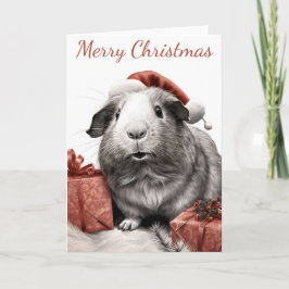 Tarjeta Navidades de cerdo de Santa Guinea