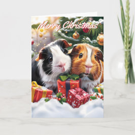 Tarjeta Navidades de cerdos de Guinea