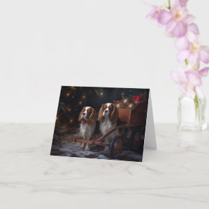 Tarjeta Navidades de Chesapeake Bay Terrier Snowy Sleigh