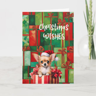 Tarjeta Navidades de Chihuahua desean y besos