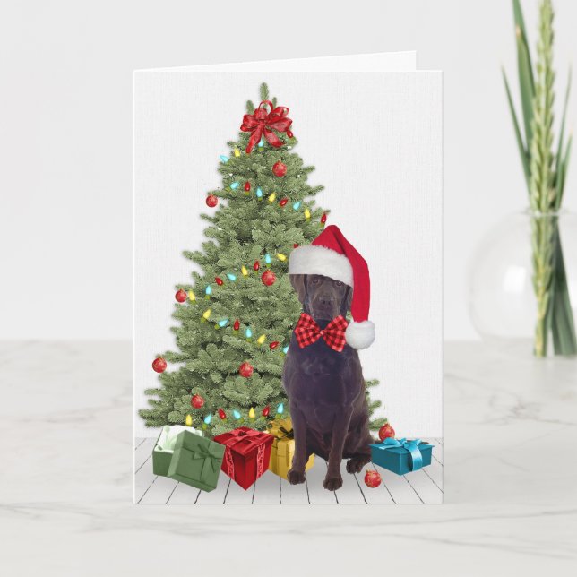 Tarjeta Navidades de Chocolate Lab (Anverso)