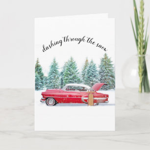 Tarjeta Navidades de coches clásicos personalizado de la e