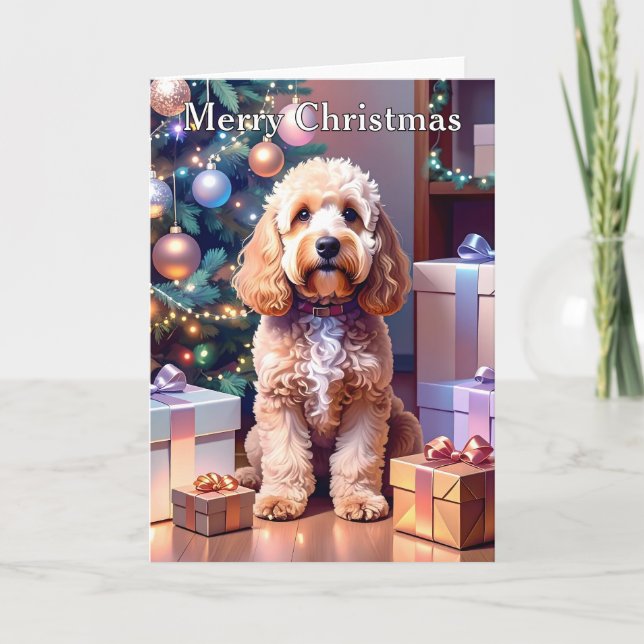 Tarjeta Navidades de Cockapoo (Anverso)