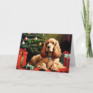 Tarjeta Navidades de Cocker Spaniel