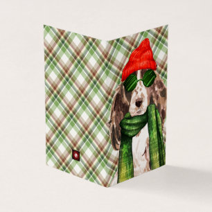 Tarjeta Navidades de Cocker Spaniel Green Holiday Plate
