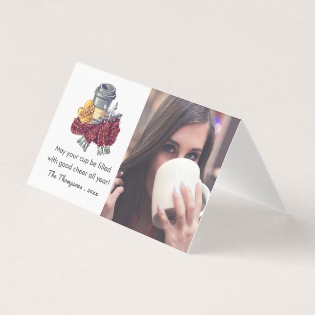 Tarjeta Navidades de Coffee Lover celebran foto (Anverso)