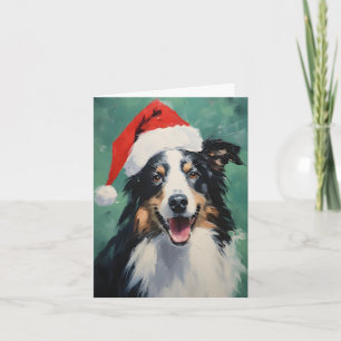 Tarjeta Navidades de Collie pinchan arte
