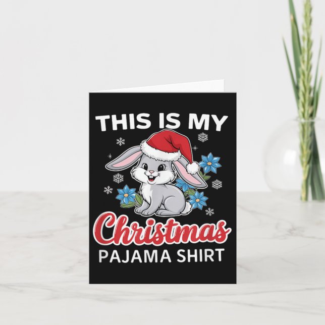 Tarjeta Navidades de conejo Pajama Santa Rabbit Lover (Anverso)